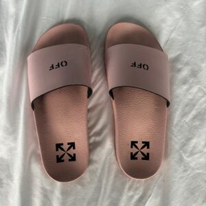 OFF White Pink Slip On